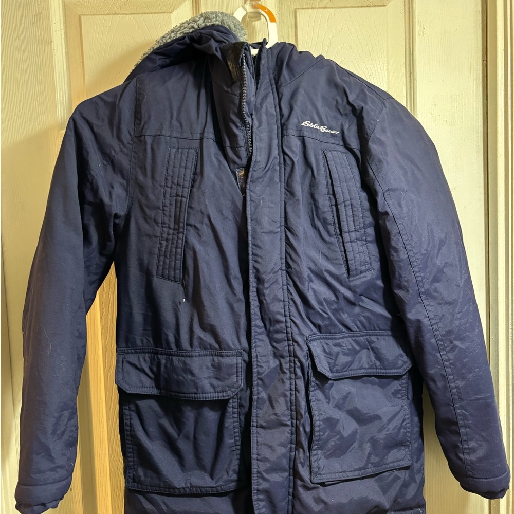 Eddie Bauer boys Navy Hooded Jacket